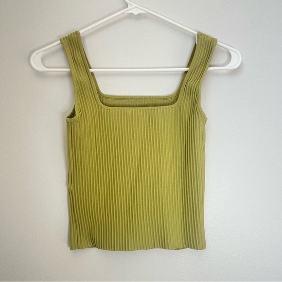 Madewell Women’s Ottoman Ribbed Cropped Tank Top Light Green Size XS - Picture 5 of 8